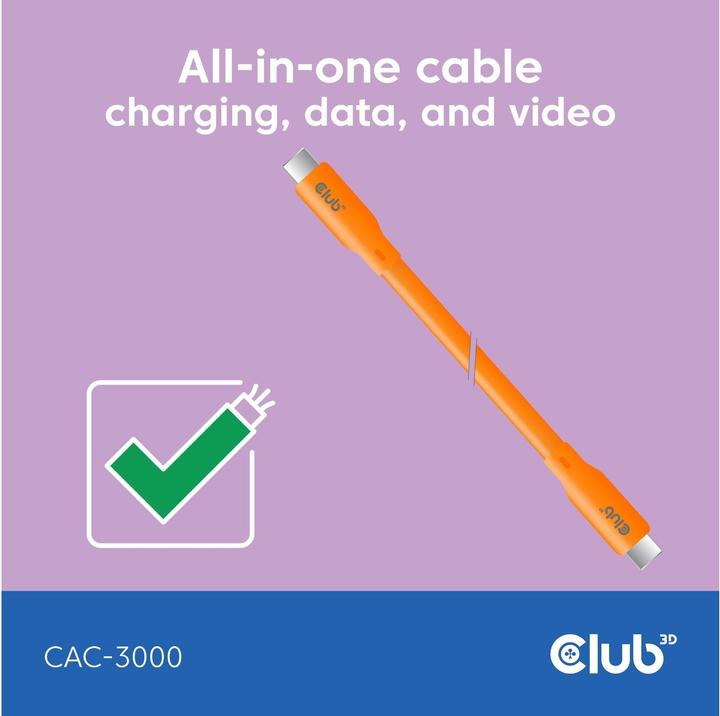 Produktbild Club 3D USB C — USB C (2 m, USB 4.0)
