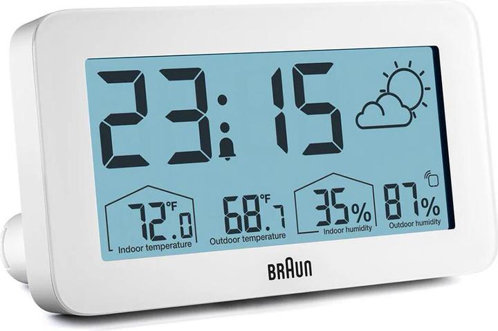 Produktbild Braun BC13WP digitaler Wecker m. Wetterstation