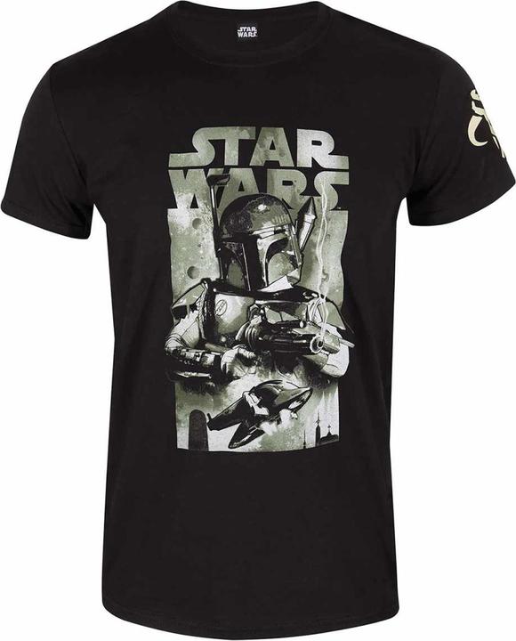 Actual product image Star Wars Unisex Adult Boba Fett Poster T-Shirt (S)