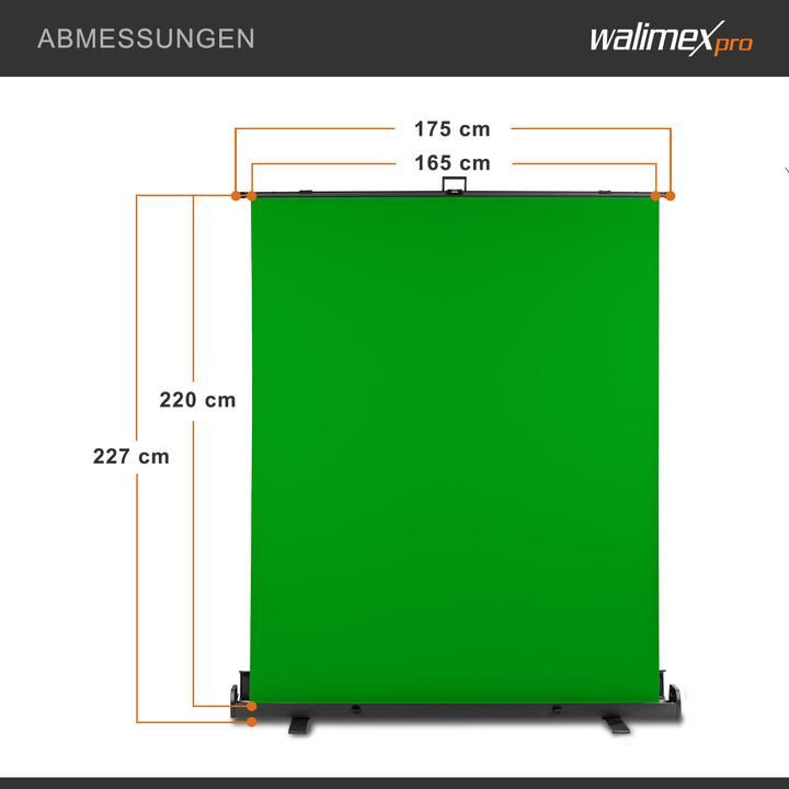 Actual product image Walimex pro Roll-up panel background green 165x220 (176.50 cm, 226 cm)