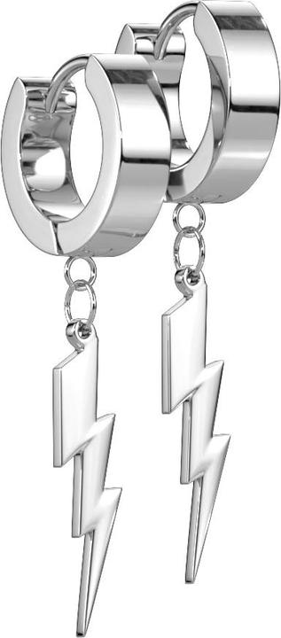 Image du produit Star Piercing Boucles d'oreilles à clapet argent avec pendentif éclair (sans laiton, Acier chirurgical 316L)