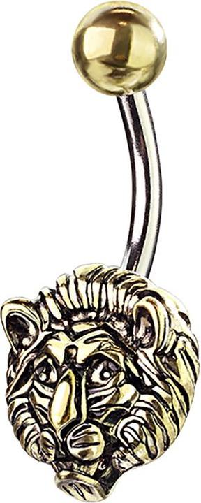 Image du produit Star Piercing Banane plaquée or lion (Laiton, Acier chirurgical 316L)