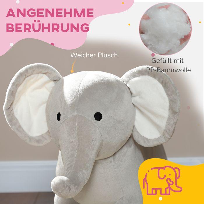 Actual product image Swisshandel24 Schaukeltier Schaukelelefant mit Soundfunktion und Griffen für 2-4 Jahre Kinder