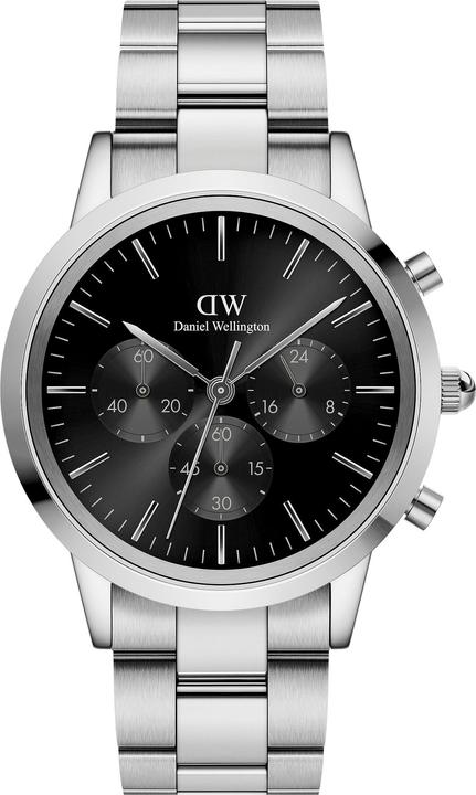 Produktbild Daniel Wellington Iconic Chronograph Link Silver Black Sunray (Chronograph, 42 mm)