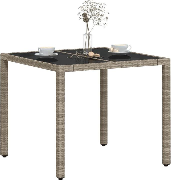 Produktbild VidaXL Gartentisch mit Glasplatte (90 cm)