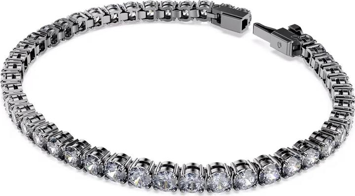 Immagine prodotto Swarovski Bracciale Tennis Matrix Taglio Rotondo Grigio (17.50 cm, Metallo Swarovski)