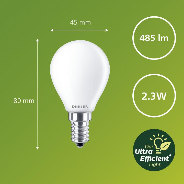 Actual product image Philips Ultra Efficient (E14, 2.30 W, 485 lm, 1 x, A)