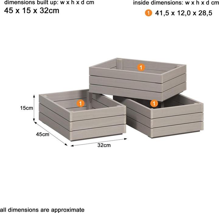 Actual product image Ebuy24 Arona wooden crates (45 x 32 cm)