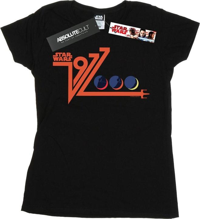 Actual product image Star Wars Womens/Ladies Retro 1977 Death Star Cotton T-Shirt (L)