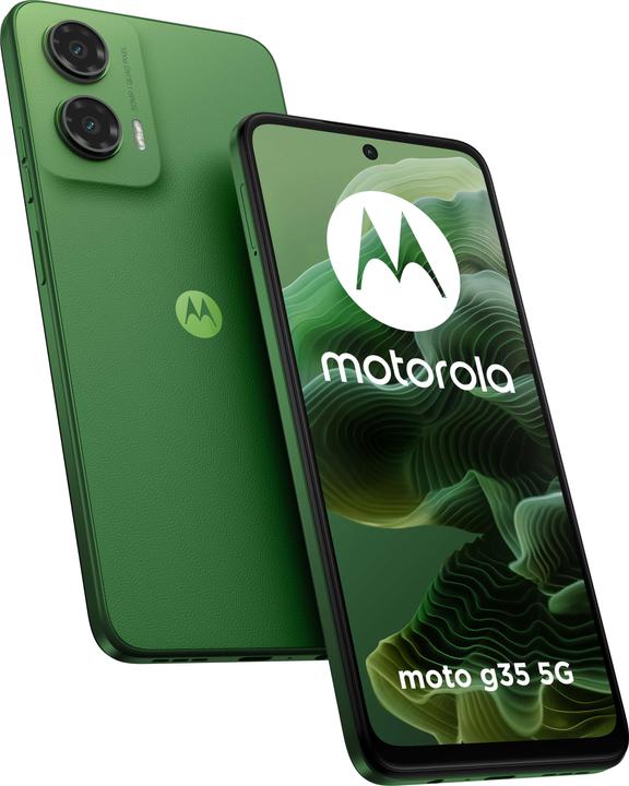 Actual product image Motorola Moto g35 5G 4-256Gb 6.72" 120Hz (256 GB, Leaf Green, 264.57", Dual SIM, 50 Mpx, 5G)