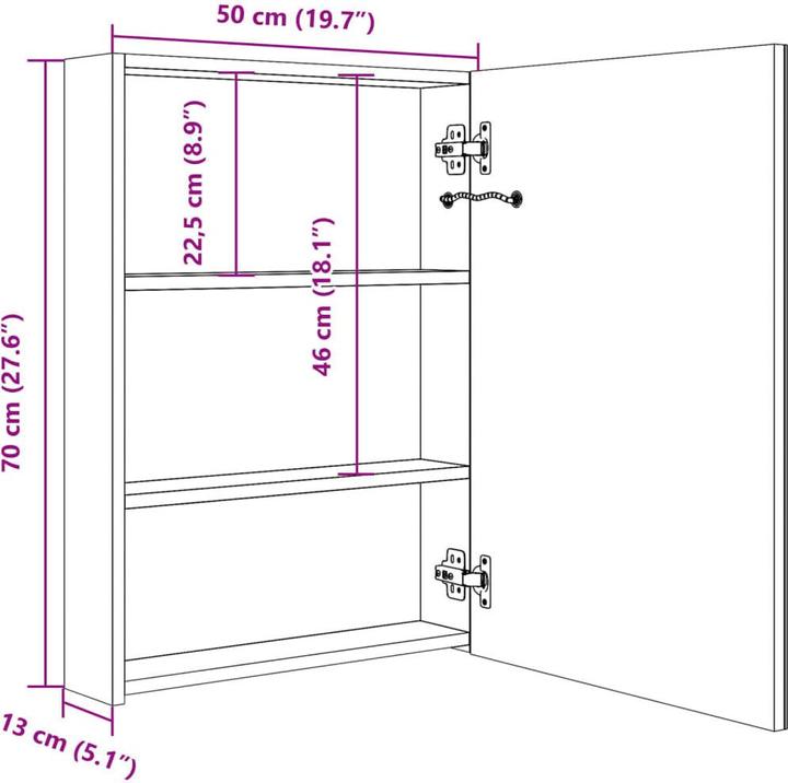 Image du produit VidaXL Eldrys (50 x 13 x 70 cm)