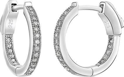 Silvego Silver earrings with zircons JASMIN JJJE0105 with a unique clasp