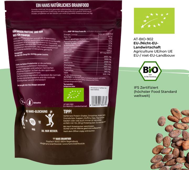 Produktbild Hans Brainfood Proteinmix (Kakao, 1 Stk., 350 g)