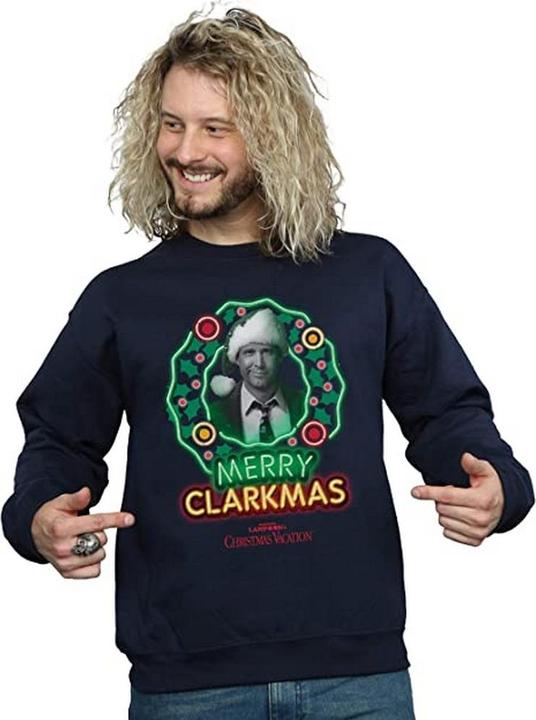 Actual product image National Lampoon´s Vacation Mens Greyscale Clarkmas Christmas Sweatshirt (XXL)