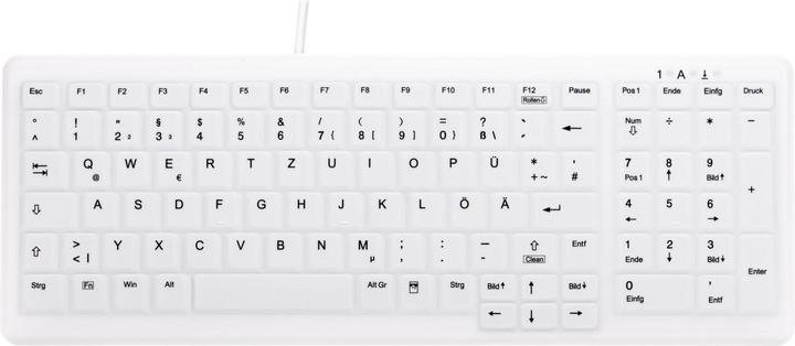 Actual product image Active Key AK-C7000F-UVS-W/GE Keyboard USB + PS/2 White (DE, Cable)