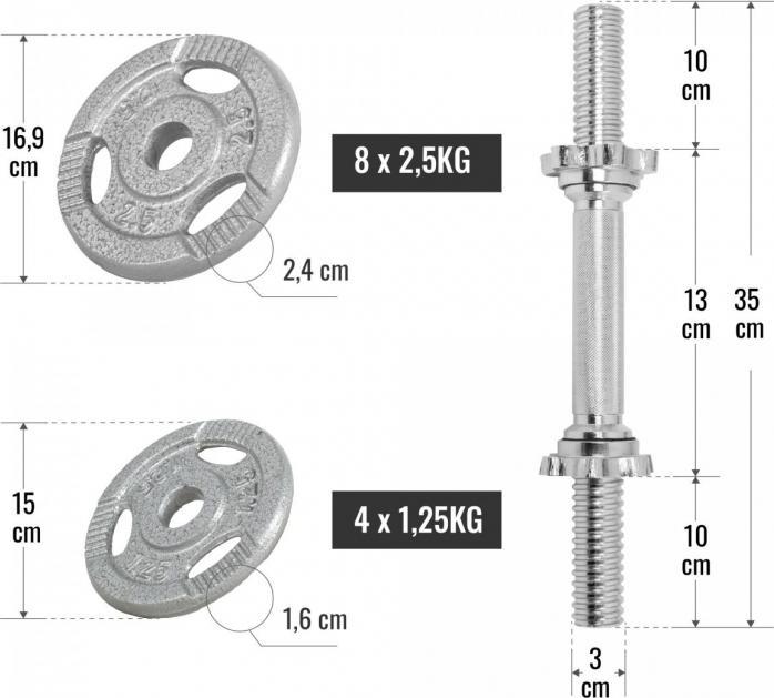 Immagine prodotto Gorilla Sports Set di manubri (2 x 30 kg)