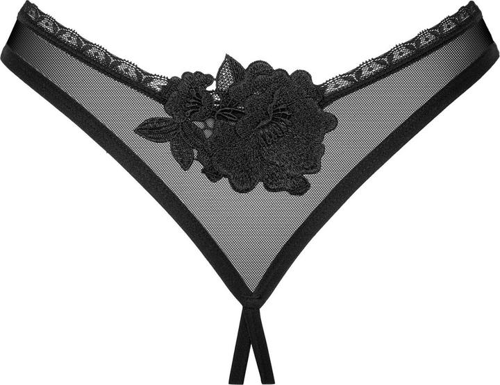 Actual product image Obsessive Latinesa Crotchless Thong - Black (S)