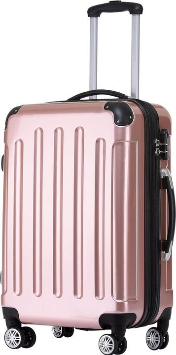 Actual product image Beibye Set of 3 Suitcases, Pink Gold (M (50 - 90l), L (90 - 115l), XL (from 140l))