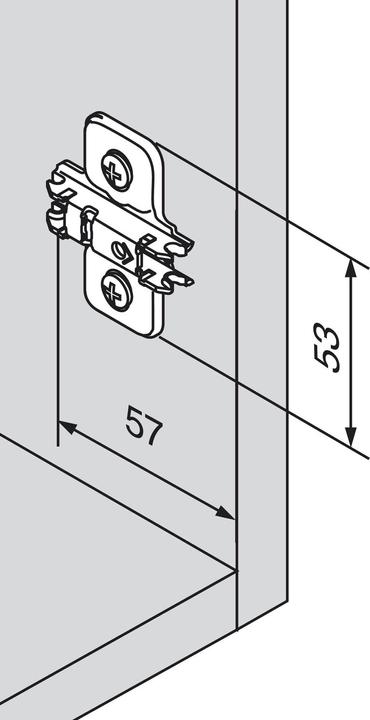 Actual product image Blum Plaques de montage cruciforme CLIP montage d'angle (1 pcs.)