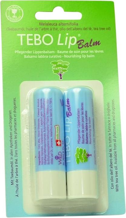 Produktbild Tebo Lip Balsam Stift mit Teebaumoel 2 x DUO (Balsam, 210 ml)