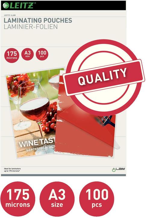 Actual product image Leitz hot laminating foils A3 (A3, 100 Piece, 175 µm)