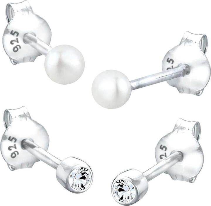 Produktbild Elli Basic Ohrstecker, Perle, Perlenohrstecker (925er Sterling Silber, Süsswasserzuchtperlen, Glaskristall)
