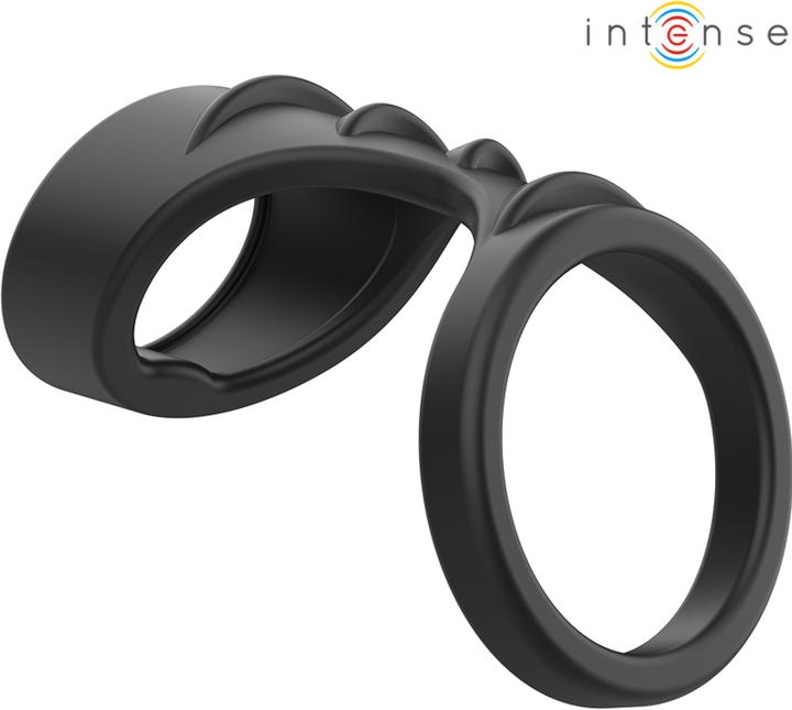 Intense Theo Doppelter Penisring Aus Silikon Schwarz Modell 3 (11 cm)