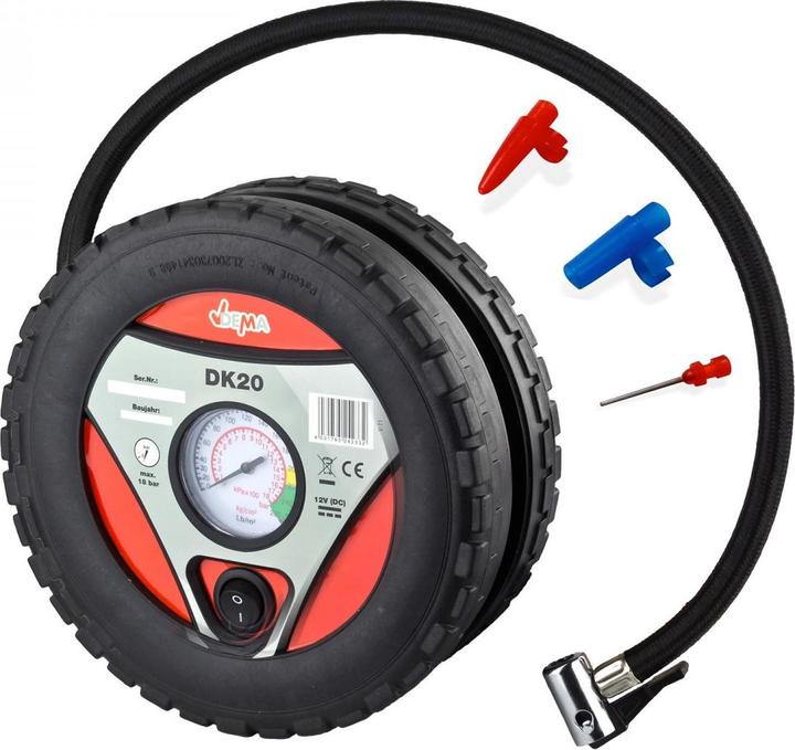 Produktbild Dema Mini Druckluft Kompressor Druckluftkompressor DK20 12V 18bar Reifenfüller inkl. (18 Bar, 20 l)