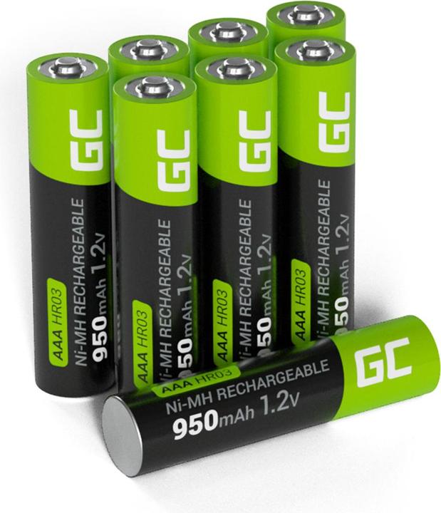 GreenCell 8x batteria ricaricabile AAA Micro R3 950mAh Ni-MH Batteria ricaricabile Green Cell (8 pz., AAA, 950 mAh)