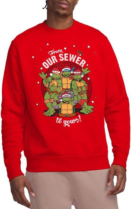 Actual product image Teenage Mutant NT Unisex Adult Merry Christmas From Our Sewer Sweatshirt (XL)