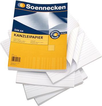Produktbild Soennecken Kanzleipapier Papierformat: DIN A3 Ausführung der Lineatur: liniert (250 g/m², 250 x, A3)