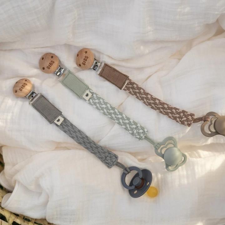Produktbild Bibs Schnullerkette geflochten, Cloud/ Iron (1 x)