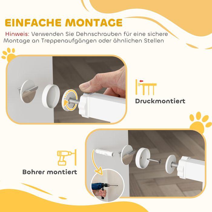 Actual product image Swisshandel24 Türschutzgitter, 76-104 cm Treppengitter, Treppenschutzgitter, Treppenschutz