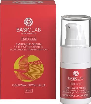 BasicLab Esteticus Emulsion Serum With 0.3% Pure Retinol. 3% Vitamin C And Coenzyme Q10 15Ml (15 ml, Nachtcreme)