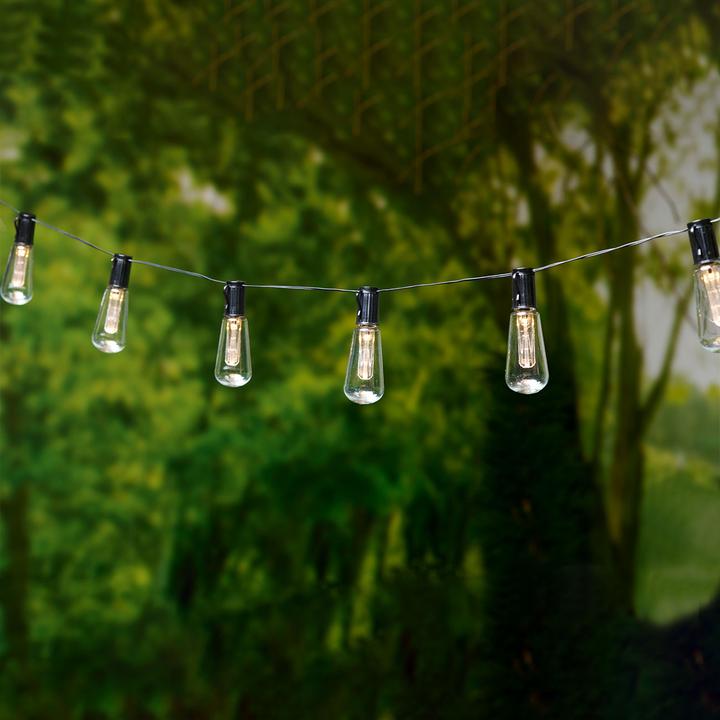 Produktbild Grundig 2er-Set Solar-LED-Lichterkettee mit 10 warmweissen LED Glühbirnen, 3,35 m (3.35 m)