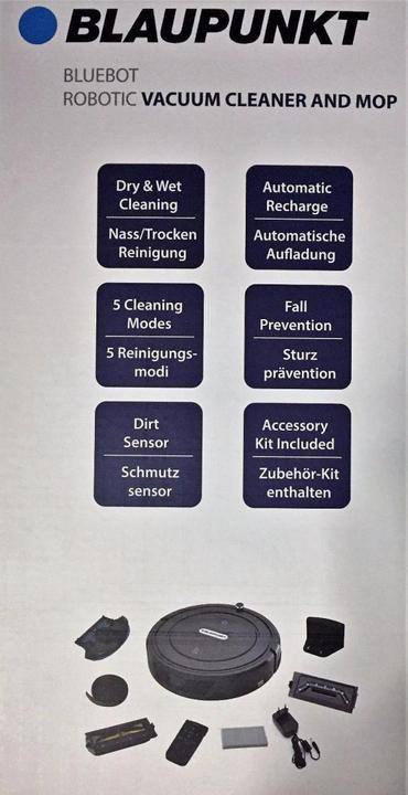 Actual product image Blaupunkt Bluebot Vacuum Cleaner Robot with mopping function, HEPA filter