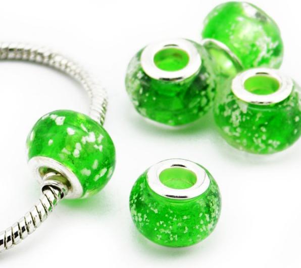 Immagine prodotto Hermex Perlina di vetro placcata argento 925 - Verde (Vetro, Argento 925)