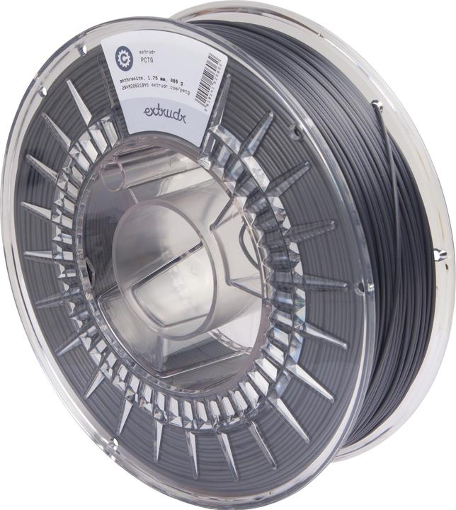 Actual product image Extrudr Filament PCTG anthracite 1.75mm 800g (PCTG, 1.75 mm, 800 g, Grey)