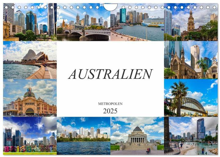 Image du produit Australien Metropolen (Wandkalender 2025 DIN A4 quer), Monatskalender (A4, Allemand)