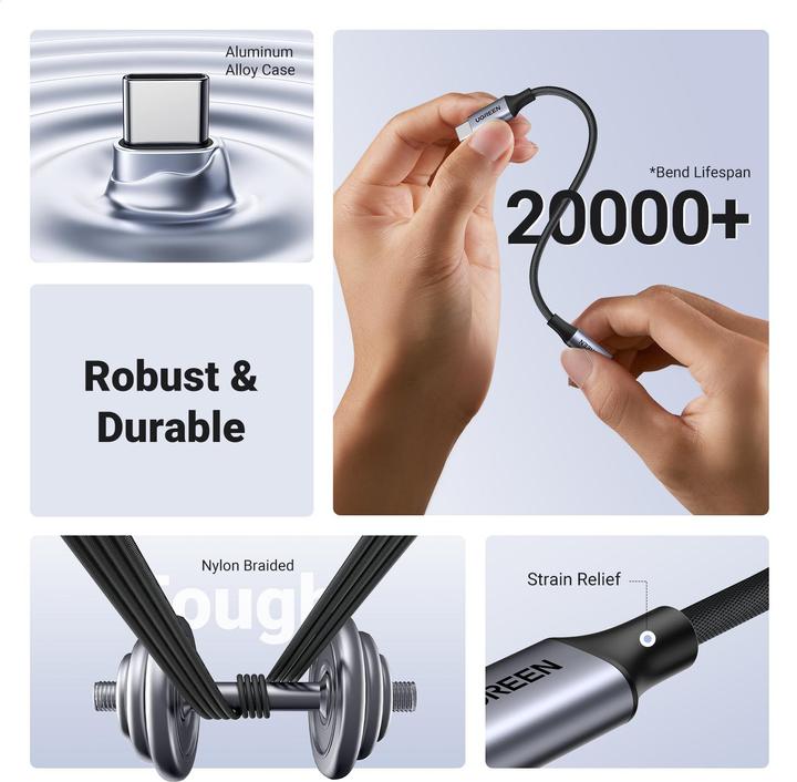 Image du produit Ugreen Adaptateur USB-C vers 3.5mm femelle avec support IPAD Pro et Samsung Note 10 (USB Type C, Jack 3.5mm)