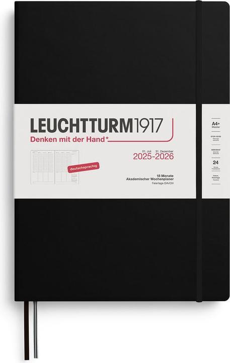 Actual product image Akademischer Wochenplaner Master A4 18 Monate Schwarz 2026 (German)