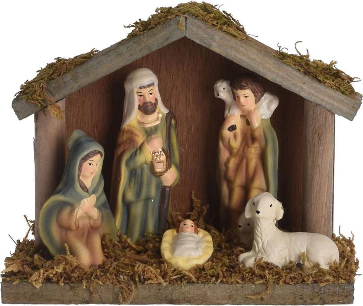 Actual product image Wooden cot with 5 figures