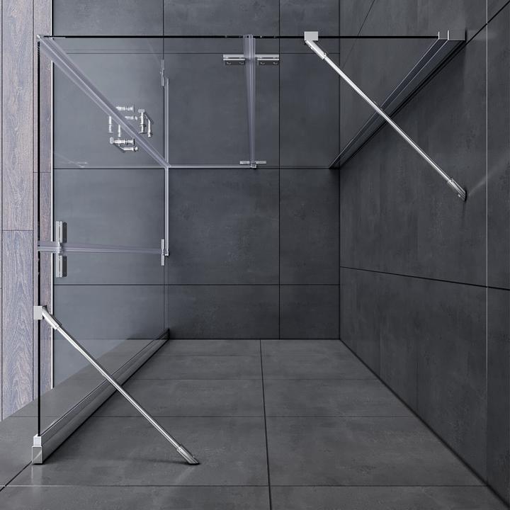 Immagine prodotto SONNI Cabina doccia ad angolo con porta a battente senza telaio 195cm 90x90cm (120 cm, 120 cm, 195 cm)