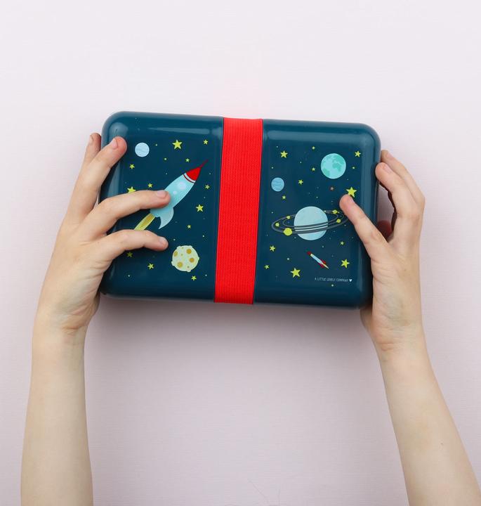 Produktbild A Little Lovely Company Lunchbox Space SBSPBU13 blau 18x6x12cm