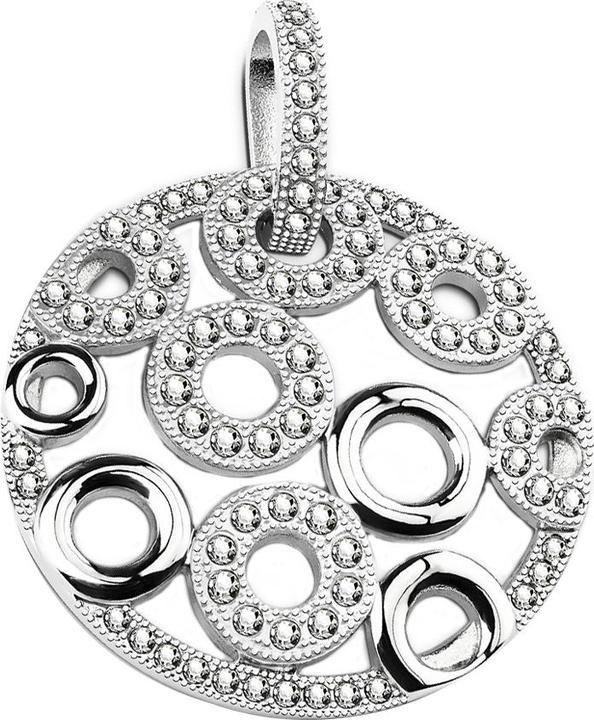 Image du produit Star Piercing Pendentif argent rond avec cercles (Acier chirurgical)