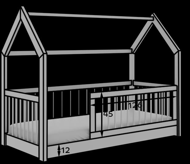 Image du produit ADRK Furniture Graja Lit de maison avec matelas (180 x 80 cm)