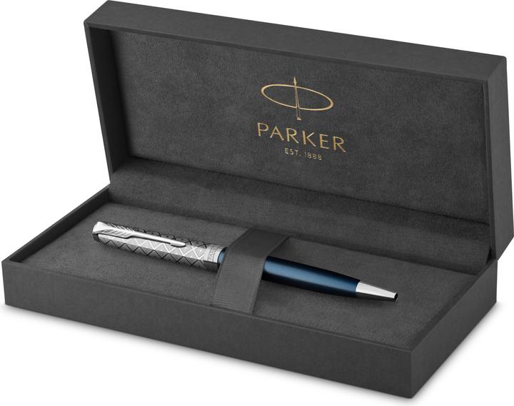 Immagine prodotto Parker Biros Sonnet Premium Metal & C.C. sw M (Metallico, Blu, 1 x)