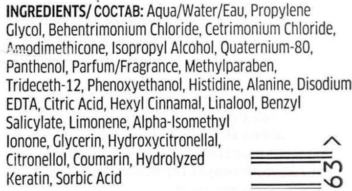 Nutritional values and ingredients Wella Fusion Amino Refiller 70 (70 ml)