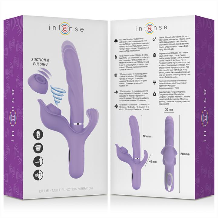 Actual product image Intense Billie Vibrador Multifunción Recargable Succionador Con Pulsador Morado