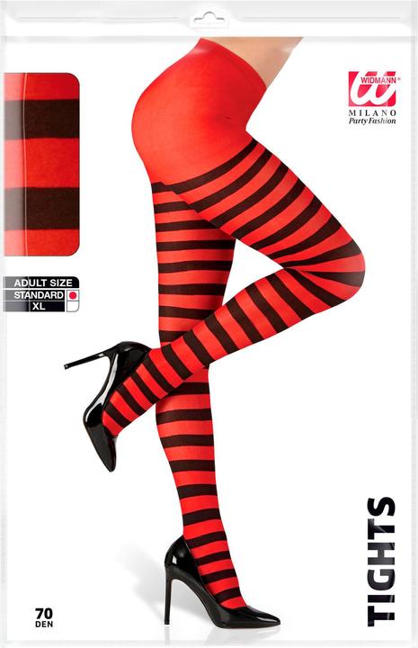 Immagine prodotto Widmann ROT-SCHWARZ GESTREIFTE STRUMPFHOSE 70 DEN, One Size Fits Most Adult